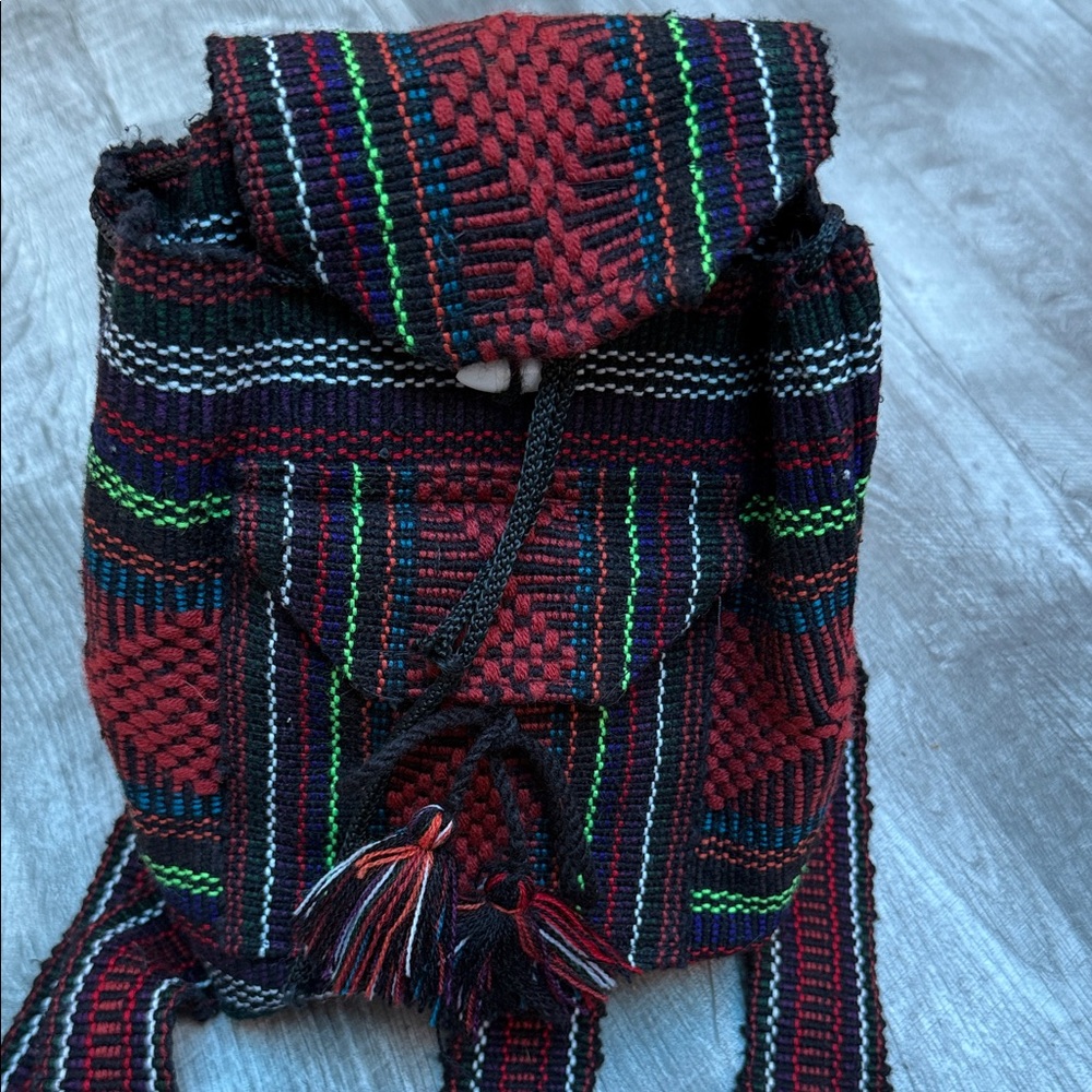 Handcrafted Multicolor Small Backpack - image 2